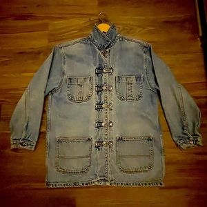 VINTAGE 80's Sostanza Workwear Denim Jean Jacket Women's